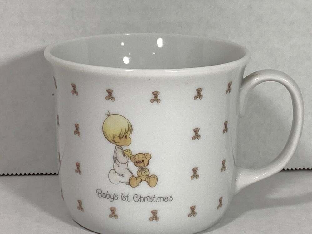 Precious Moments Mug 1987 Baby's 1st Christmas China Cup Enesco Samuel J Butcher